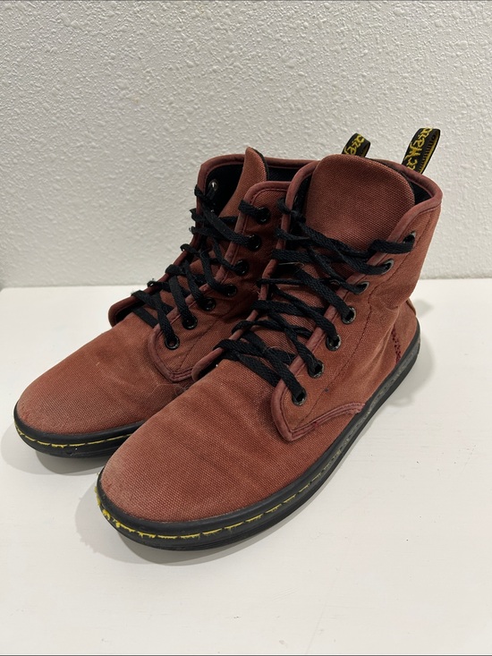 Dr. Martens Shoes - Dr. Doc Martens Shoreditch Maroon Canvas Lace Up Boots |Size 7